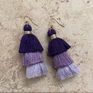 Layered Purple Ombré Tassel Earrings